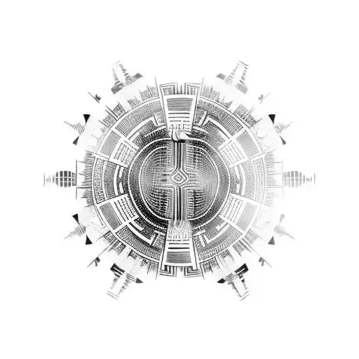 Filipino Tribal Tatoo With Electrical Circuit Board Theme