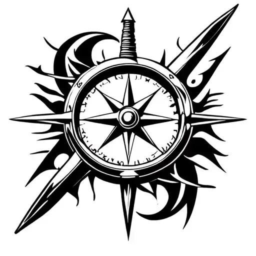 Compass With Sword Piercing