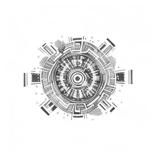 Filipino Tribal Tatoo With Electrical Circuit Board Theme