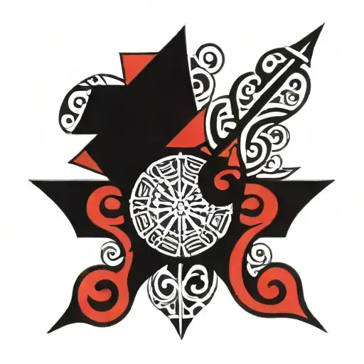 Intricate Uthuania With Black And Red