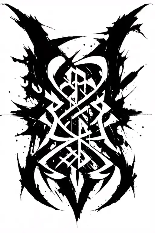 Raw Blackwork Chaotic Bold Strokes Flow Brutalist Dark Abstract Lettering