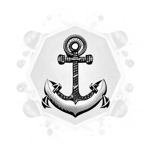 Anchor With Rubies And Watch