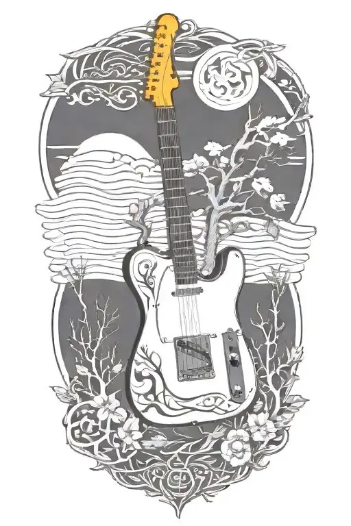 Tree And Telecaster Electric Guitar