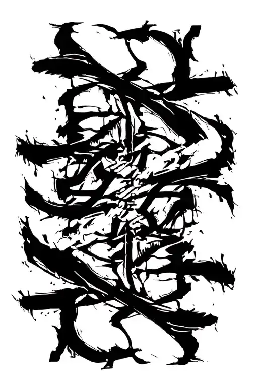 Raw Blackwork Chaotic Bold Strokes Flow Brutalist Dark Abstract Lettering