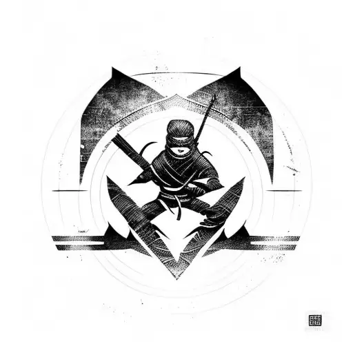Ninja With Dark Sharp Shapes