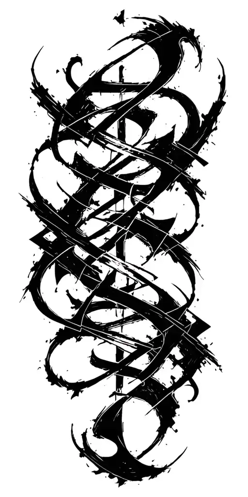 Raw Blackwork Chaotic Bold Strokes Flow Brutalist Dark Abstract Lettering