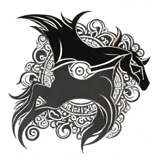 Black And Gold Horseshoe