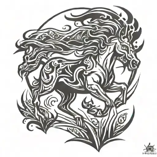 Bronco Rearing In Nature