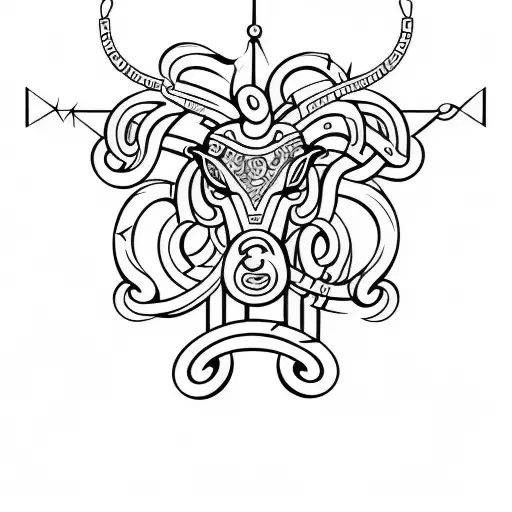 A Muscular Taurus Zodiac Sign Formed By Musical Notes