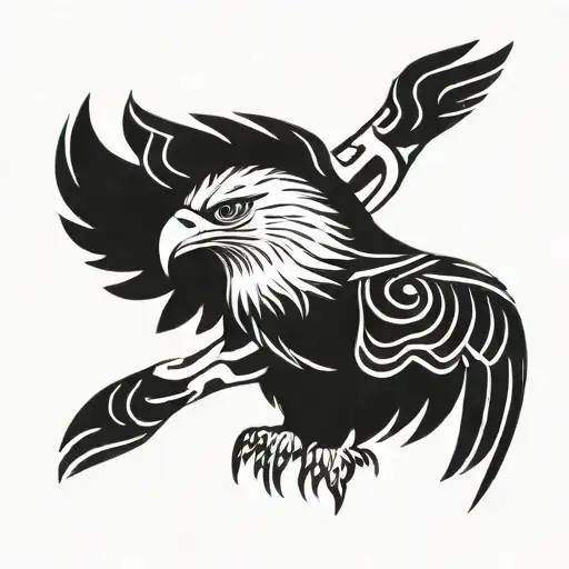 Eagle Holding Indigenous Child