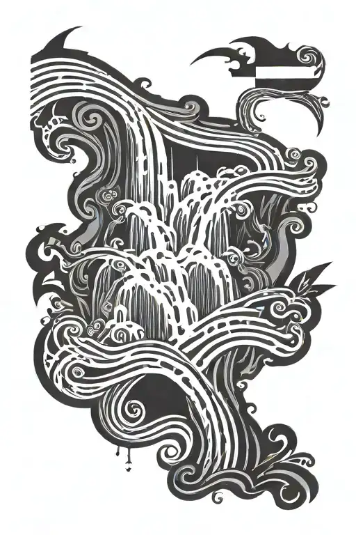 An Intricate Design Combining Elements Of A Waterfall And The Venezuelan Flag