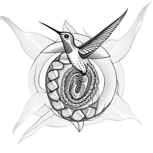 Humming Bird Encircled By A Quetzalcoatl