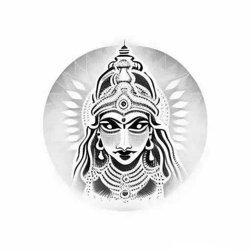 Hindu Unalome With Moon