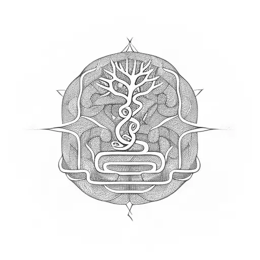 Tree Of Life With Snake Sorounding With Nordic Runes