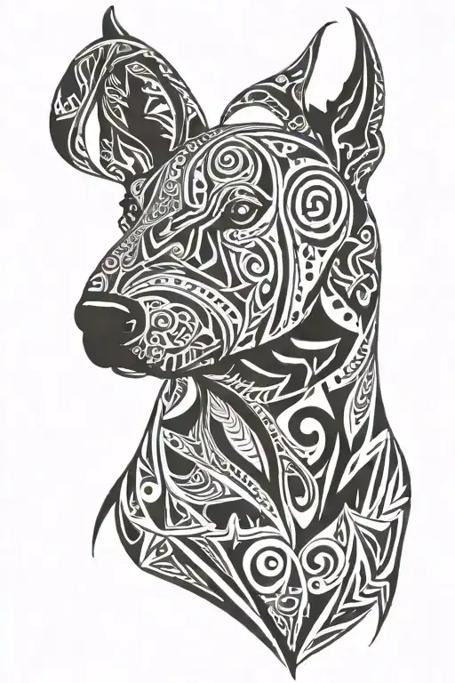 English Bull Terrier Tupi Tribal Style