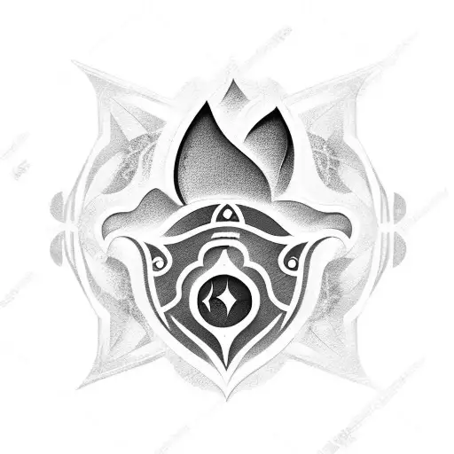 Veles Symbol With Cat Paw Imprint