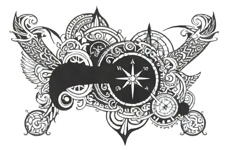 The Words Carpe Diem With Hour Glass And Compass