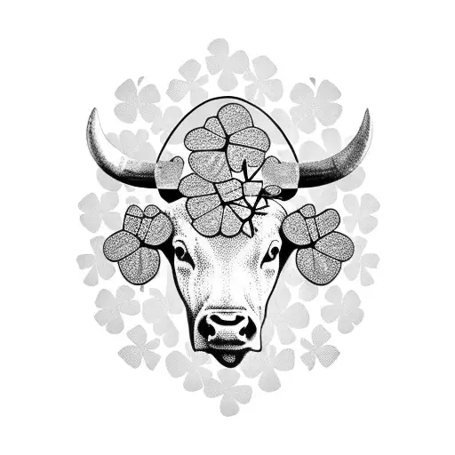 Bull With 4 Leaf Clover