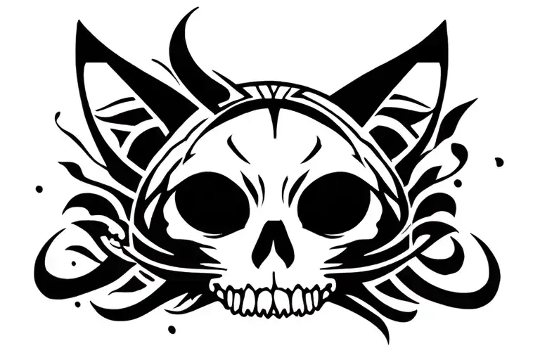 Cat Skull Surrounded