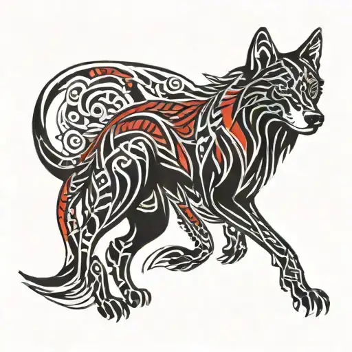 Black Wolf Red Eys