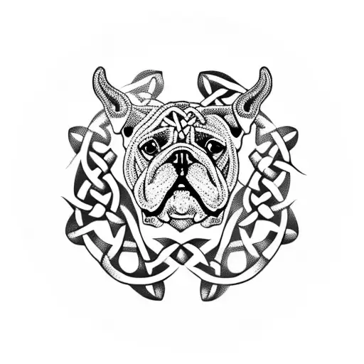 Celtic Bulldog Adorned With Intricate Knotwork