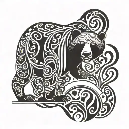 Bear Looking At A Ladybug