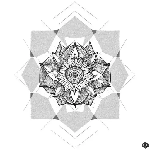 Hexagon And Sunflower Lower Leg Sleeve