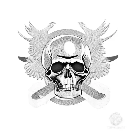 Run Free Letters With Eagles Black Roses And Skulls