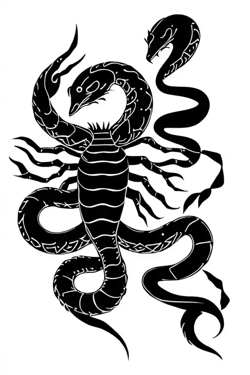 Year Of The Snake And Zodiac Scorpio Constellation