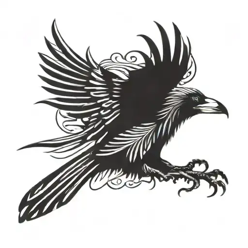 Crow With One Wing Open