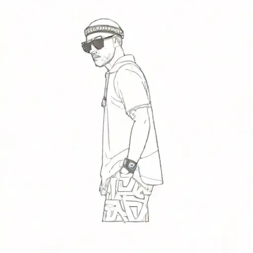 A Man Wearing A Black Shirt And Sunglasses