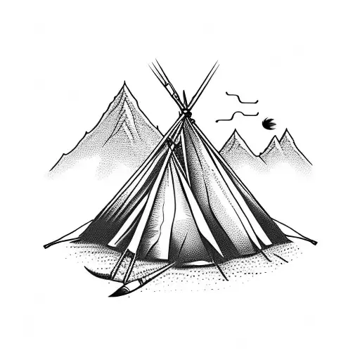 Teepees And Mountains Hunting And Fishing