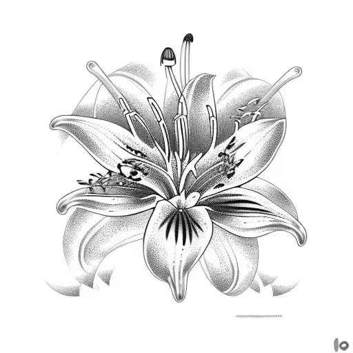 Line Art Asiatic Lily