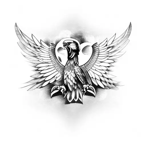 A Women Potriate With Eagle Spred Wings