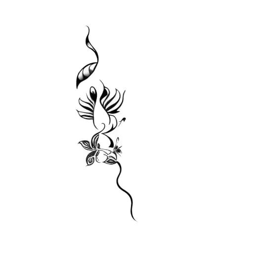 A Black Background With A Drawing Of A Flower