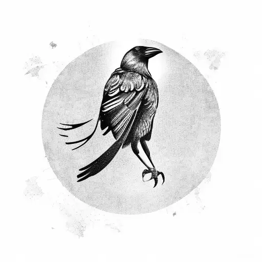 Crow With Open Wings Without Backround