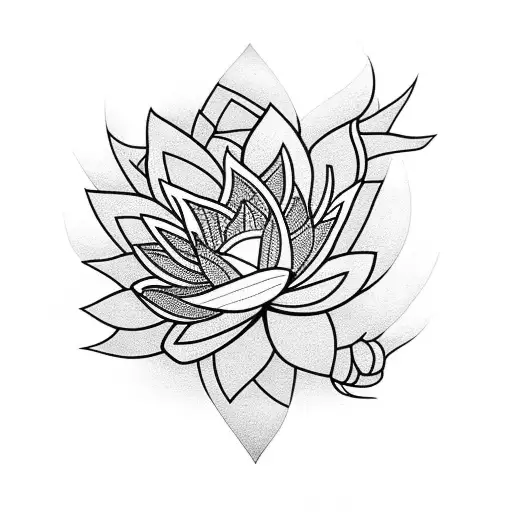 Lotus Flower And Fish Koi