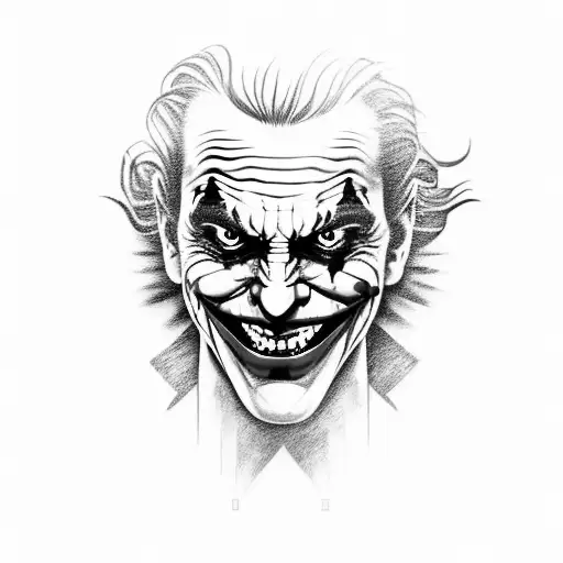 Joker Heavy Smile Realistic Drawing