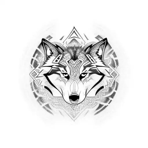 Black And White Wolf Yin Yang