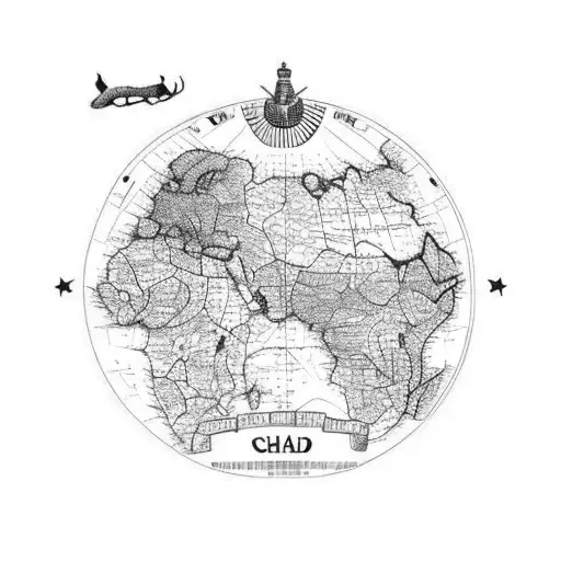 A Tattoo With The Map Of Chad Chad Is A Country Located In Africa