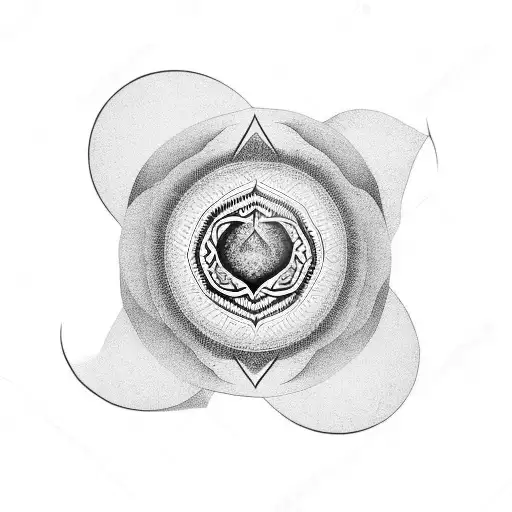 Half Moon And Lotus And Heart