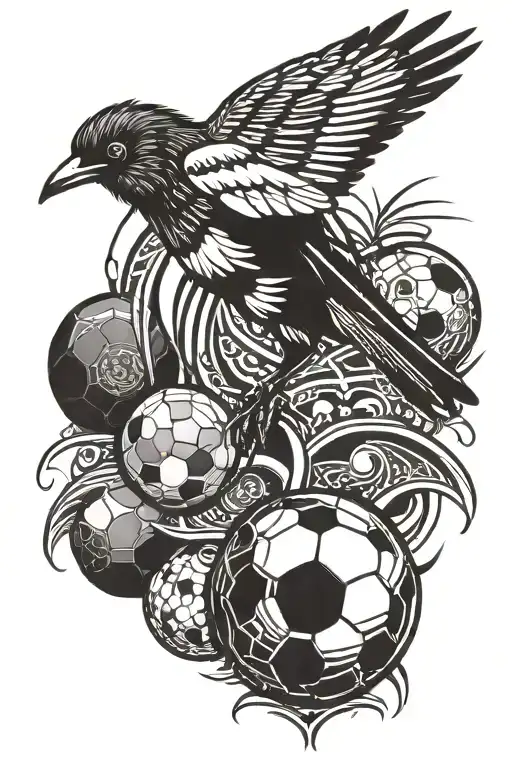 Magpie Stood Ontop Of Football