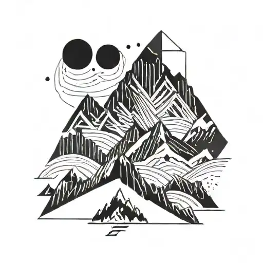 A Minimalist Geometric Mountain Range