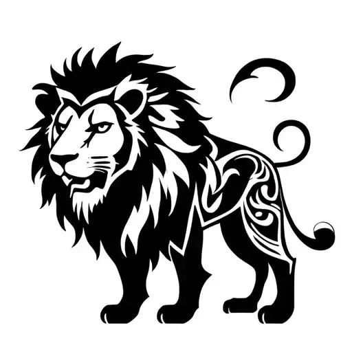 Full Body Warrior Wearing Lion Head