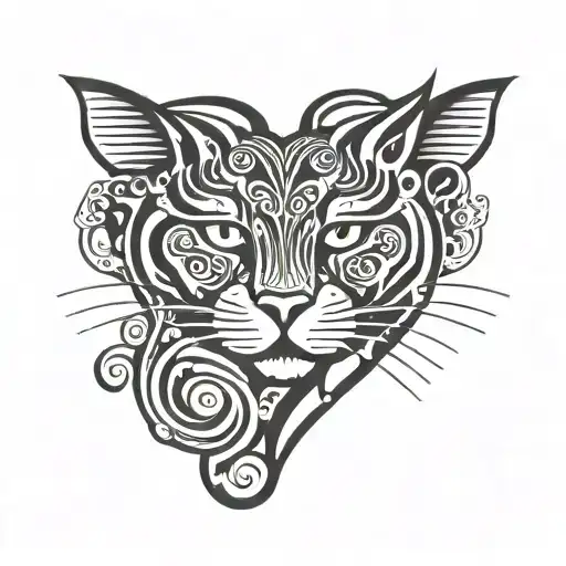 Maincoon Cat Heart Shaped Lock