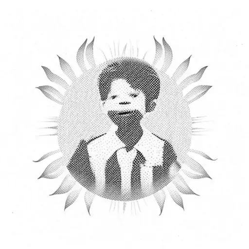 A Silhouette Of Your Son Playing In A Field Of Sunflowers