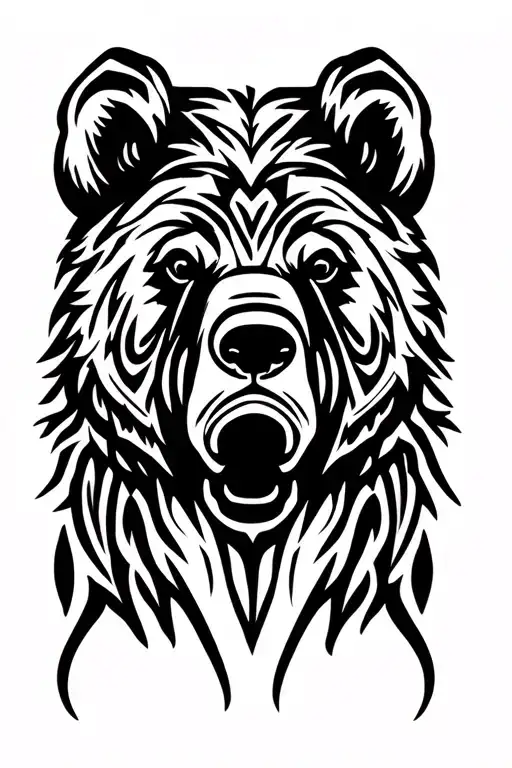 Grizzly Bear Head Facing Dorward