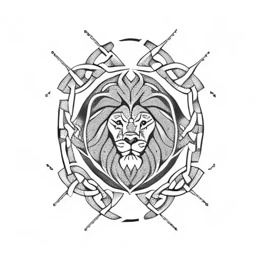 Celtic Knot Arm Band Lion