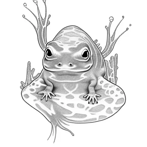 A Cartoon Axolotl Swimming