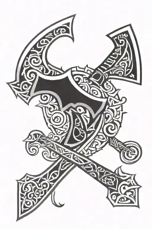 Nordic Axe And Assassins Creed Symbol